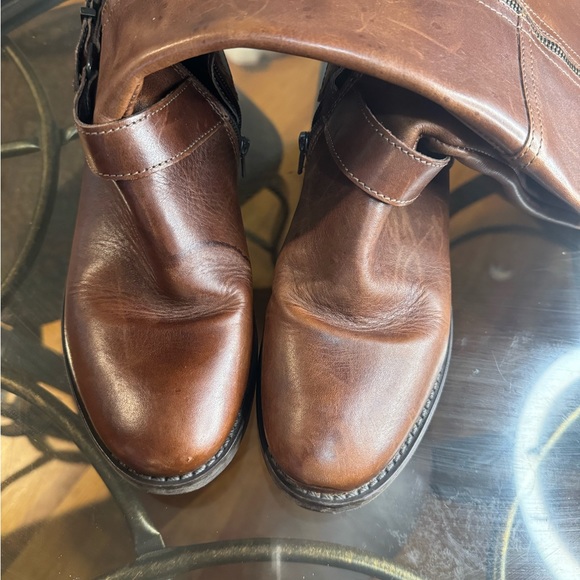 ALDO WOMEN'S BROWN LEATHER SIDE ZIP KNEE HIGH BOOTS SIZE 8 - Picture 5 of 10